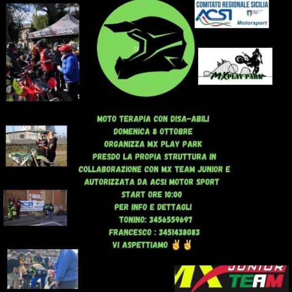 "Moto Terapia Con Dis-abili", ecco i dettagli dell'evento sportivo della MX Junior Team ASD