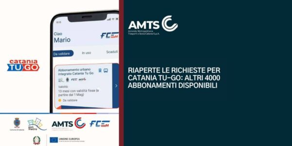 AMTS Catania lancia l&#8217;iniziativa Catania TU GO: richiedi il tuo abbonamento digitale integrato entro il 18 dicembre 2023!