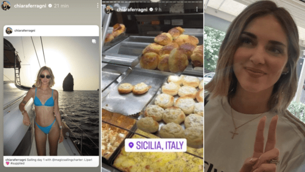 Chiara Ferragni si gode la Sicilia ma fa infuriare la parte occidentale: «Che buoni gli arancini!»