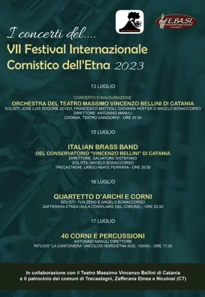 Festival Cornistico dell&#8217;Etna 2023: Concerti straordinari con cornisti di fama mondiale al Teatro Massimo Bellini di Catania!