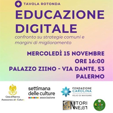 Genitori Connessi organizza una tavola rotonda sull&#8217;Educazione Digitale a Palermo con la presenza di Paolo Picchio, presidente onorario di Fondazione Carolina
