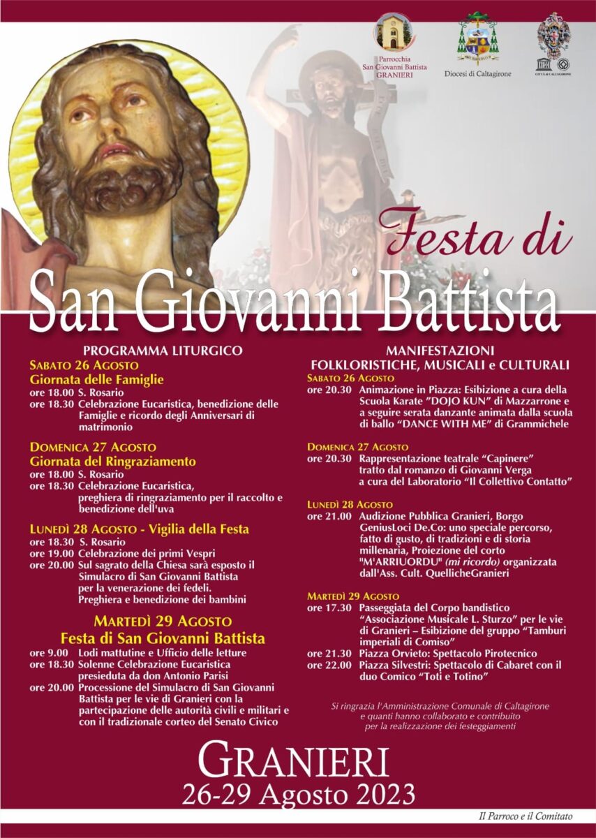 Granieri, festeggiamenti in onore di San Giovanni Battista: tra tradizioni millenarie e spettacoli pirotecnici