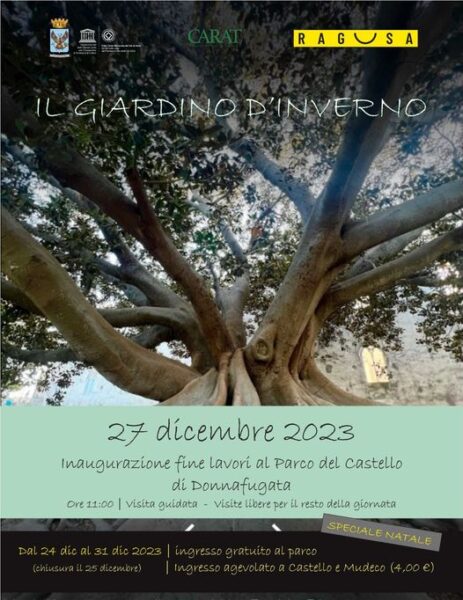 Inaugurazione del Parco di Donnafugata rinviata a mercoledì 27 dicembre