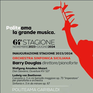 Inizia la 64ma stagione concertistica dell&#8217;Orchestra Sinfonica Siciliana con Barry Douglas al Politeama Garibaldi di Palermo