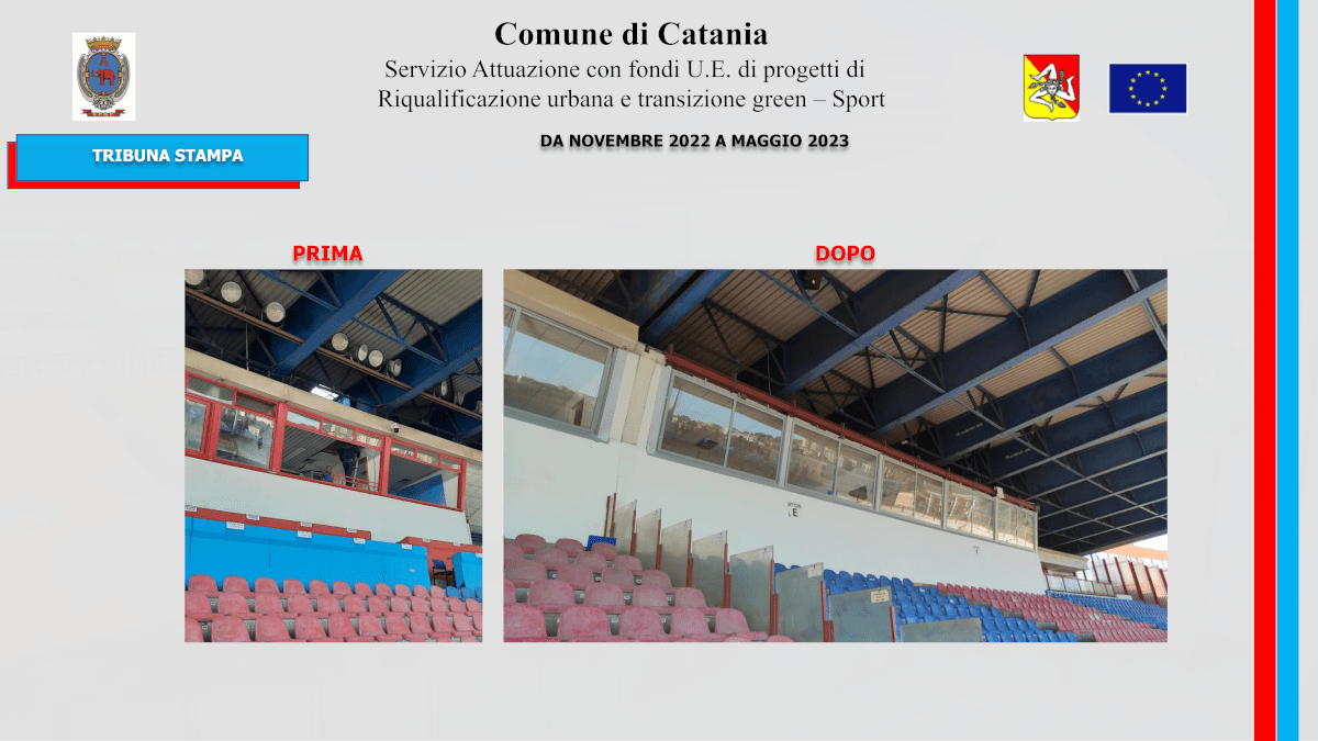 Lavori riqualificazione stadio Angelo Massimino Catania SSD 2