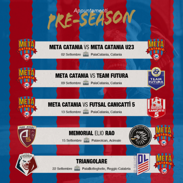 Meta Catania Calcio a 5: Calendario Amichevoli Pre-Season 2023-2024: Scopri le sfide imperdibili!