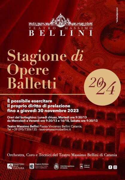 Scopri la Stagione di Opere e Balletti 2024 al Teatro Massimo Bellini di Catania: emozioni, novità e grandi interpreti!