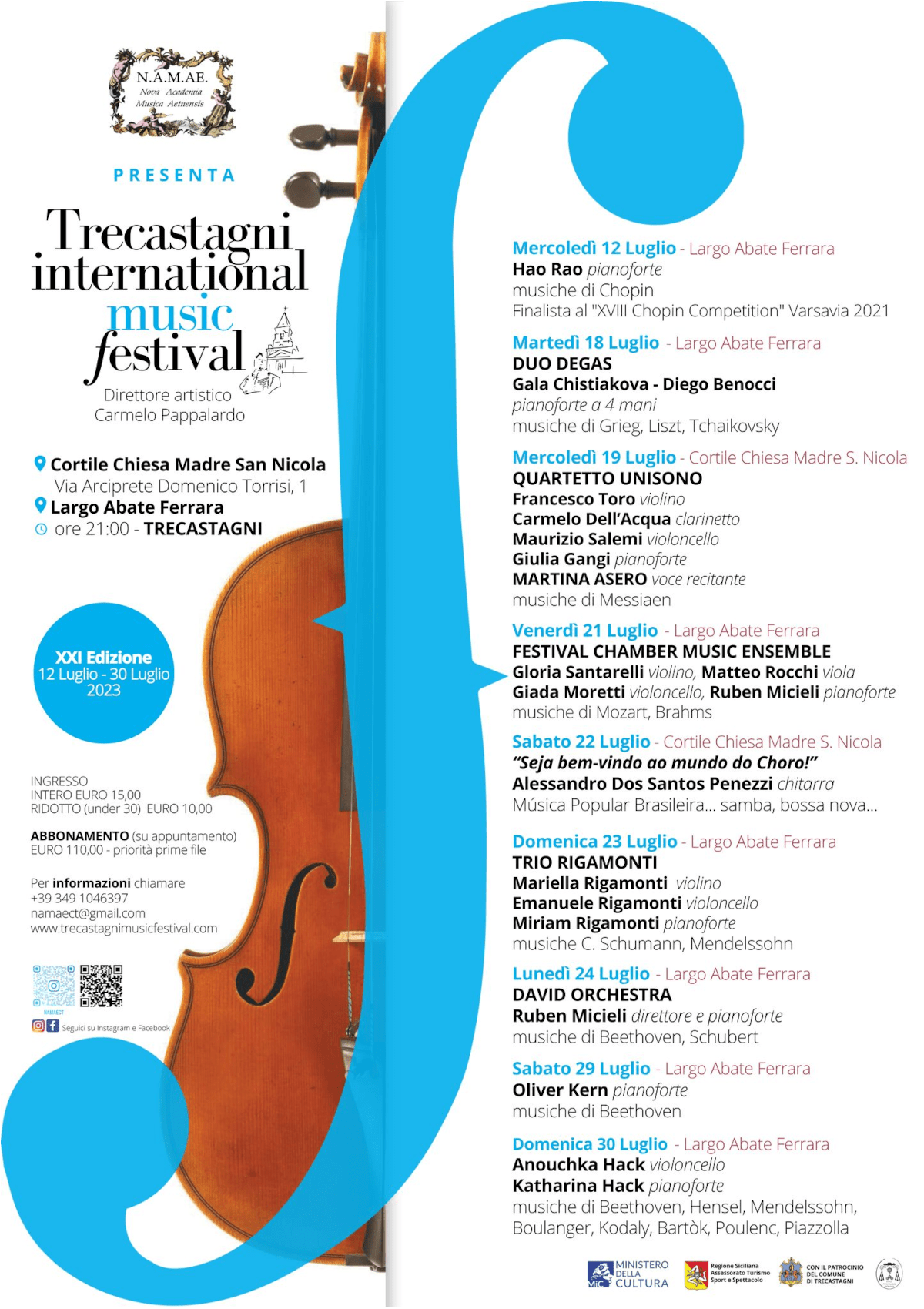 Trecastagni International Music Festival programma