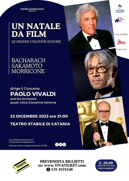 Un Natale da film: le grandi colonne sonore tornano al Teatro Stabile di Catania con la magia di Bachrach, Sakamoto e Morricone