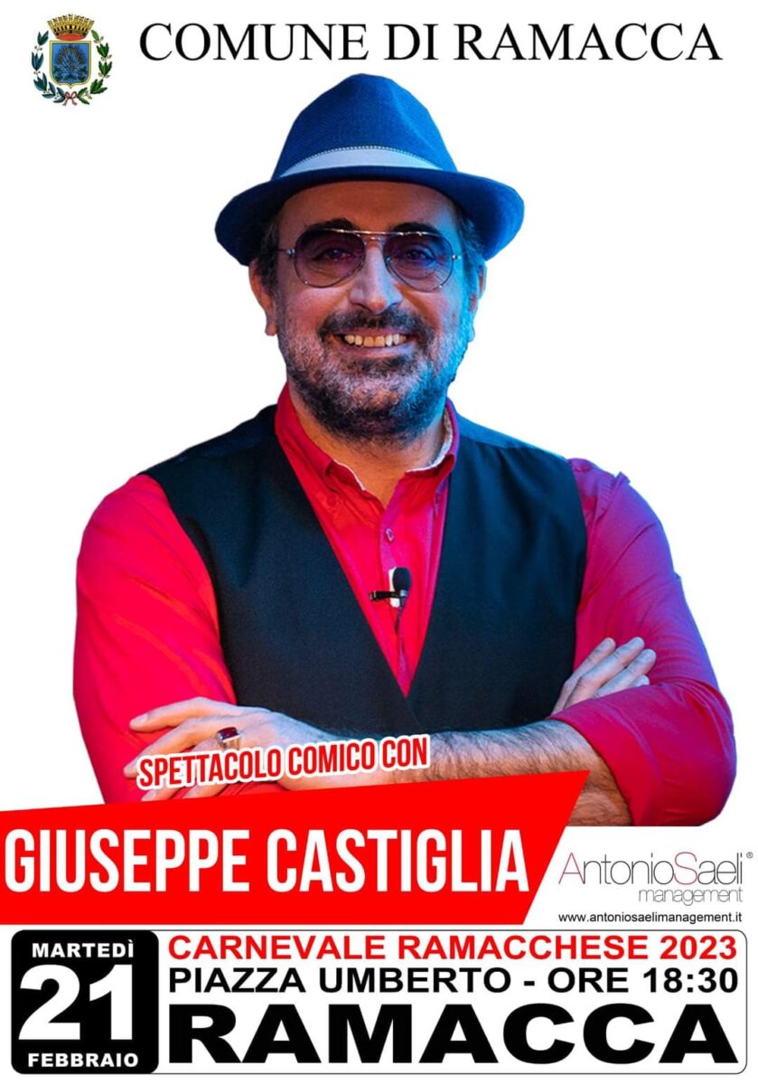 Carnevale ramacchese 2023: Giuseppe Castiglia presente a Ramacca col suo spettacolo comico