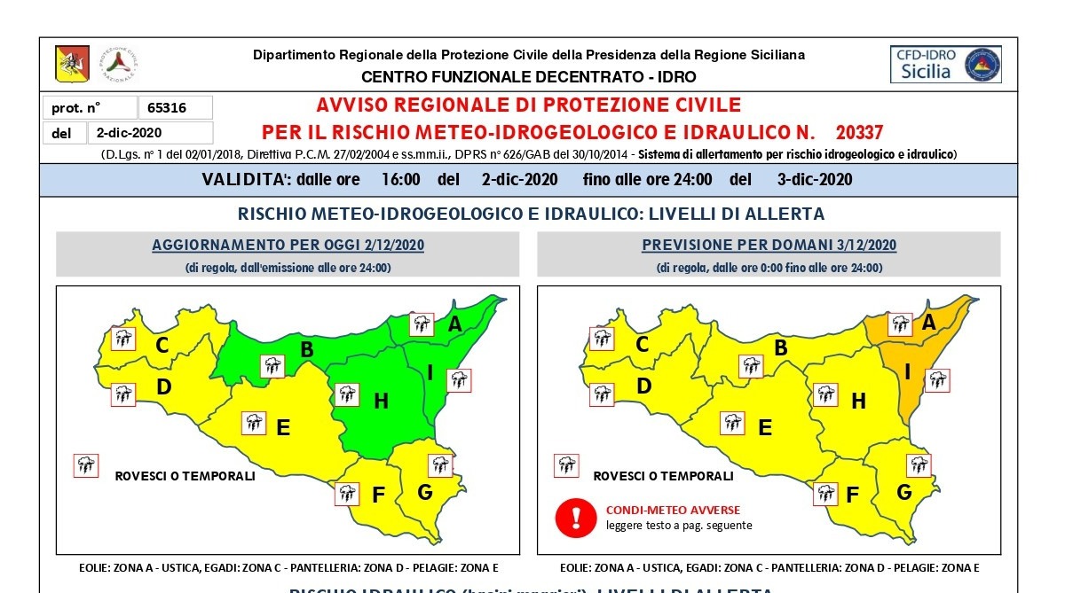 Allerta meteo: il Comune di Catania raccomanda massima prudenza