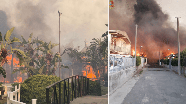 Emergenza incendi: foto e video della Polizia, il soccorso nei quartieri periferici e alla Plaia