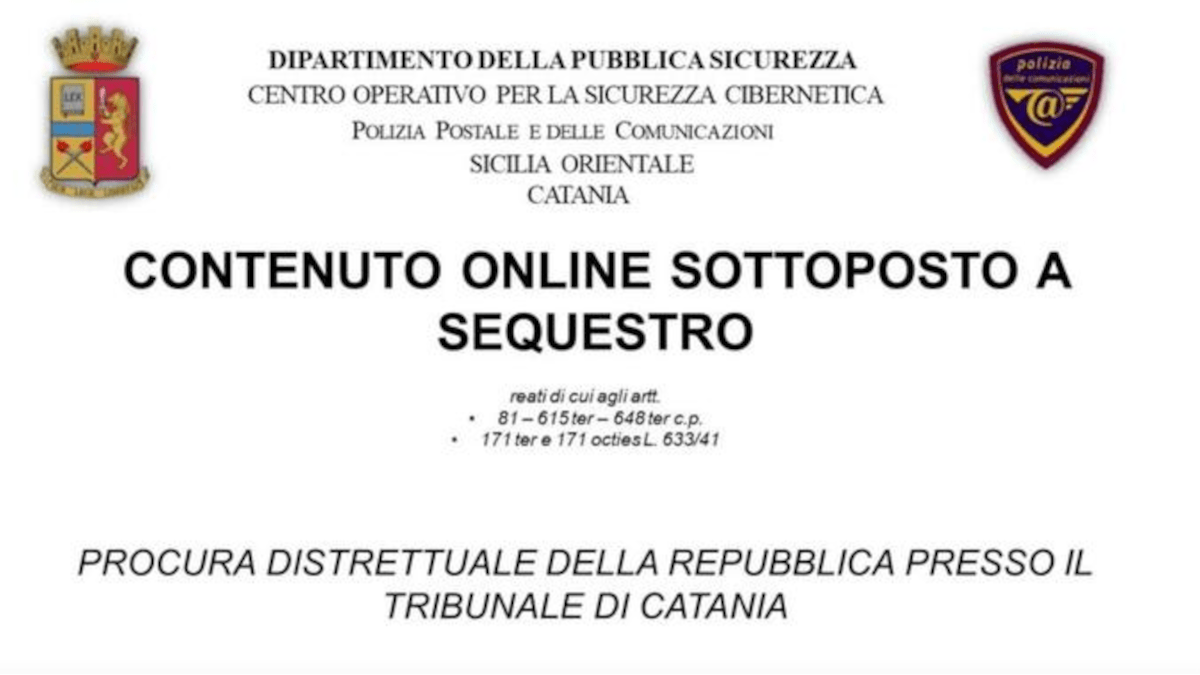 Famosissimo sito illegale per la PayTV sequestrato: fondamentale azione Polizia Postale Catania