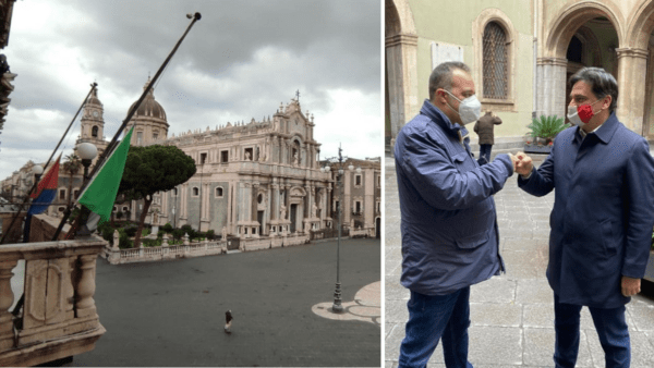 Giornata in memoria delle vittime del Coronavirus: bandiere a mezz’asta e minuto di silenzio a Palazzo degli Elefanti