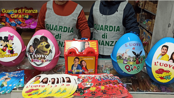 Guardia di Finanza: esercizio commerciale produce uova di Pasqua e giochi contraffatti, nocivi per la salute dei bambini