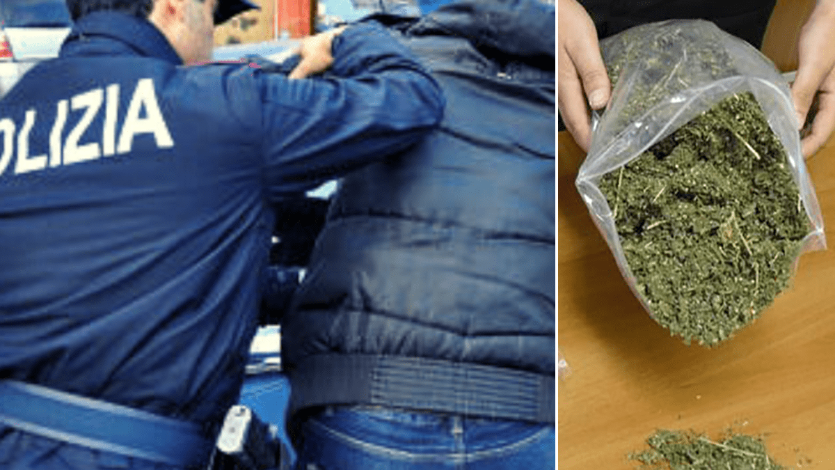 Litigano in casa, gli agenti intervengono scoprendo 1 Kg di marijuana e vengono aggrediti