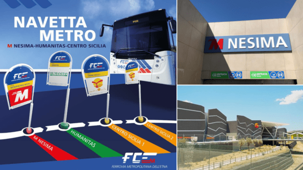 Metropolitana: nuova navetta bus di collegamento tra la fermata Nesima e i poli Humanitas e Centro Sicilia