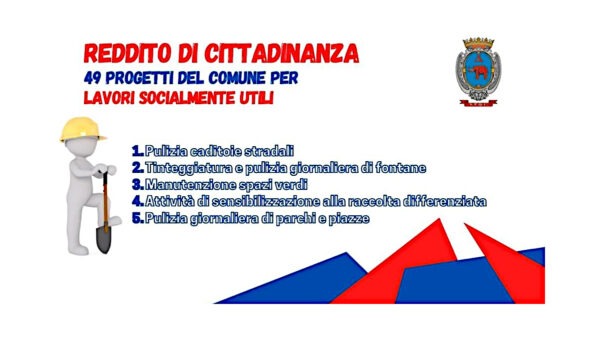 Reddito di Cittadinanza: il Comune di Catania mette in atto 49 Progetti di Utilità Collettività