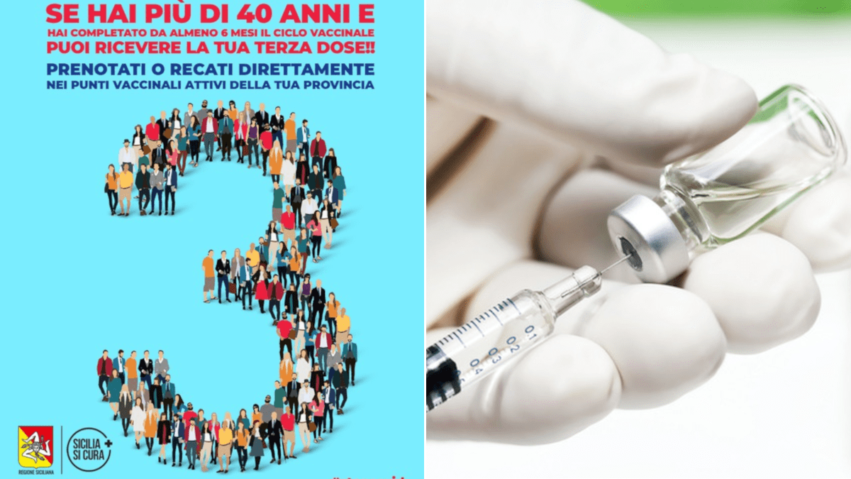 Regione Siciliana e vaccini: scatta la terza dose per il target 40-59 anni