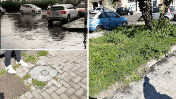 Viale Africa: marciapiedi danneggiati, spazzatura ovunque e carenza di pubblica illuminazione