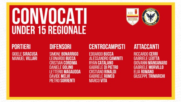 ACR Messina Under 15 Regionale: Visita all'Invictus per confermarsi