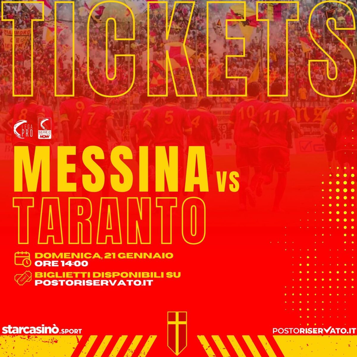 ACR Messina annuncia l'apertura della prevendita per Messina-Taranto.