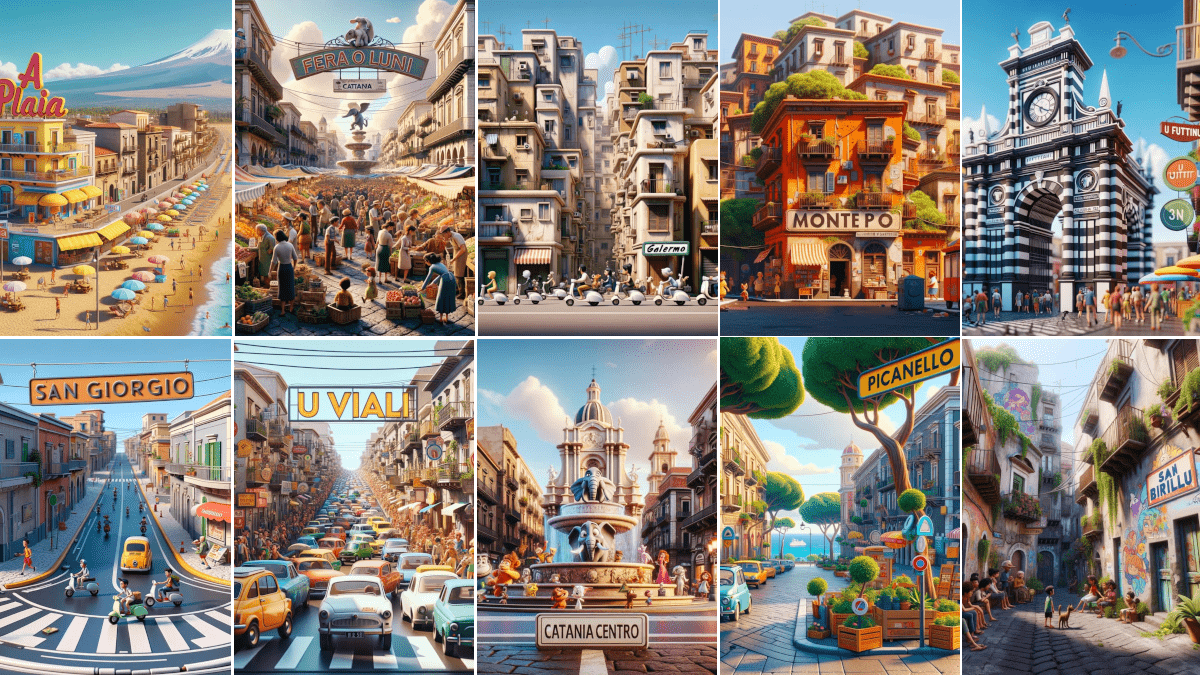 Catania Disney Pixar parte seconda: le foto degli altri quartieri "animati"