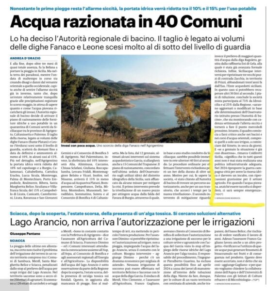 Coldiretti Sicilia denuncia l'ennesima emergenza: sul Giornale di Sicilia