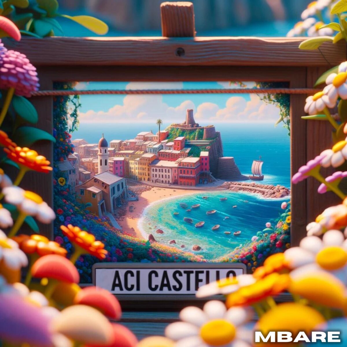 Foto Catania Disney Pixar Quartieri AI Intelligenza Artificiale Aci Castello
