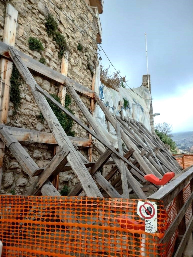 Interventi in corso per riaprire via Sant’Orsola a Caccamo