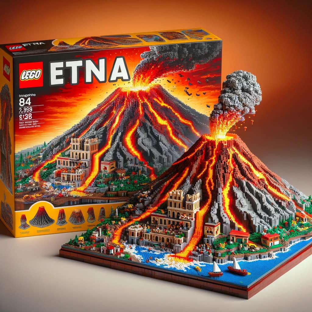 Lego Set Catania AI Foto Intelligenza Artificiale Etna Vulcano