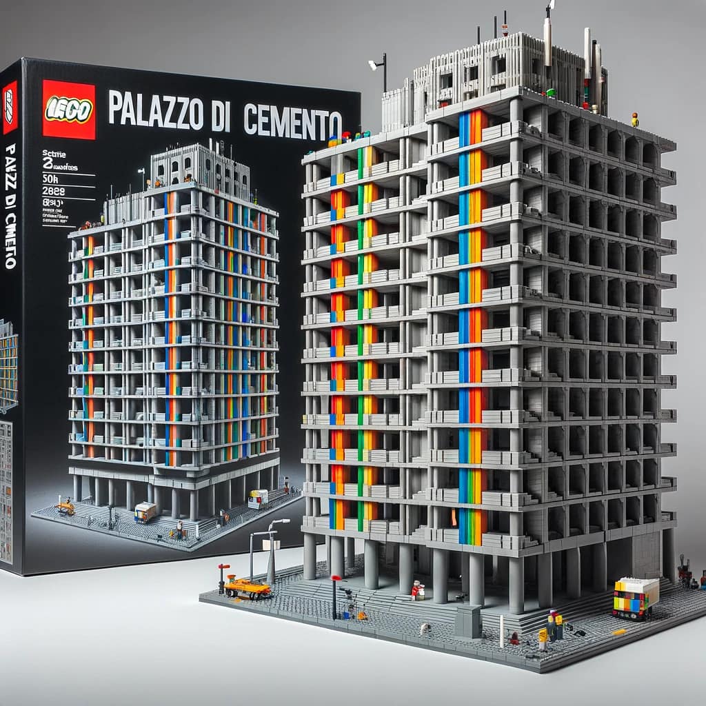 Lego Set Catania AI Foto Intelligenza Artificiale Palazzo di Cemento Librino