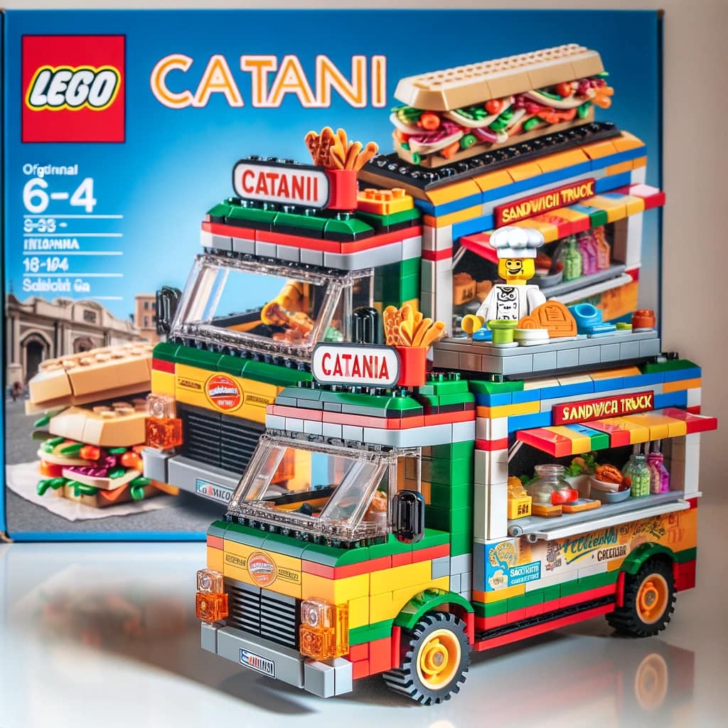 Lego Set Catania AI Foto Intelligenza Artificiale Paninaro Food Truck