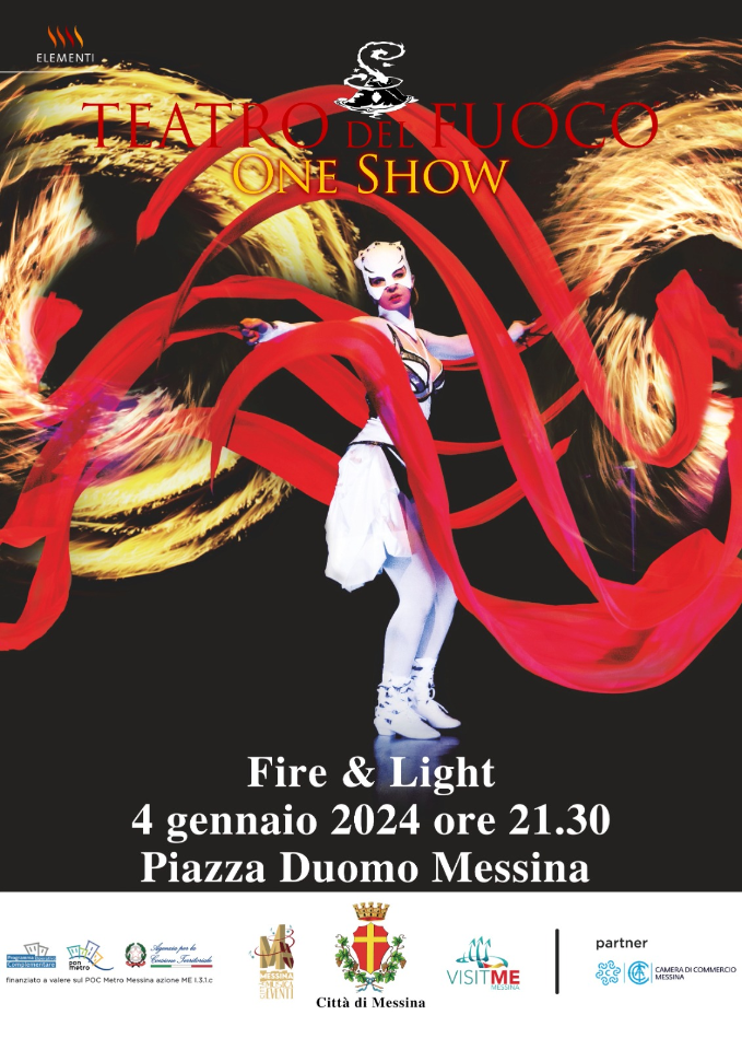 Lo spettacolo "Fire & Light" del Teatro del Fuoco® illumina Messina domani sera