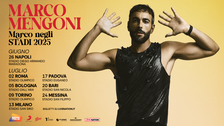 Marco Mengoni annuncia il suo tour negli stadi italiani con una tappa a Messina il 24 luglio 2025