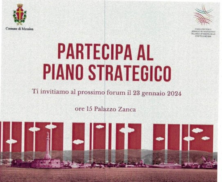 Martedì 23 secondo workshop al Palazzo Zanca sul Piano Strategico Urbano, Metropolitano e dell'Area dello Stretto di Messina