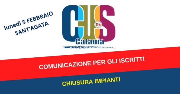 Chiusura impianti CUS Catania in occasione di Sant'Agata