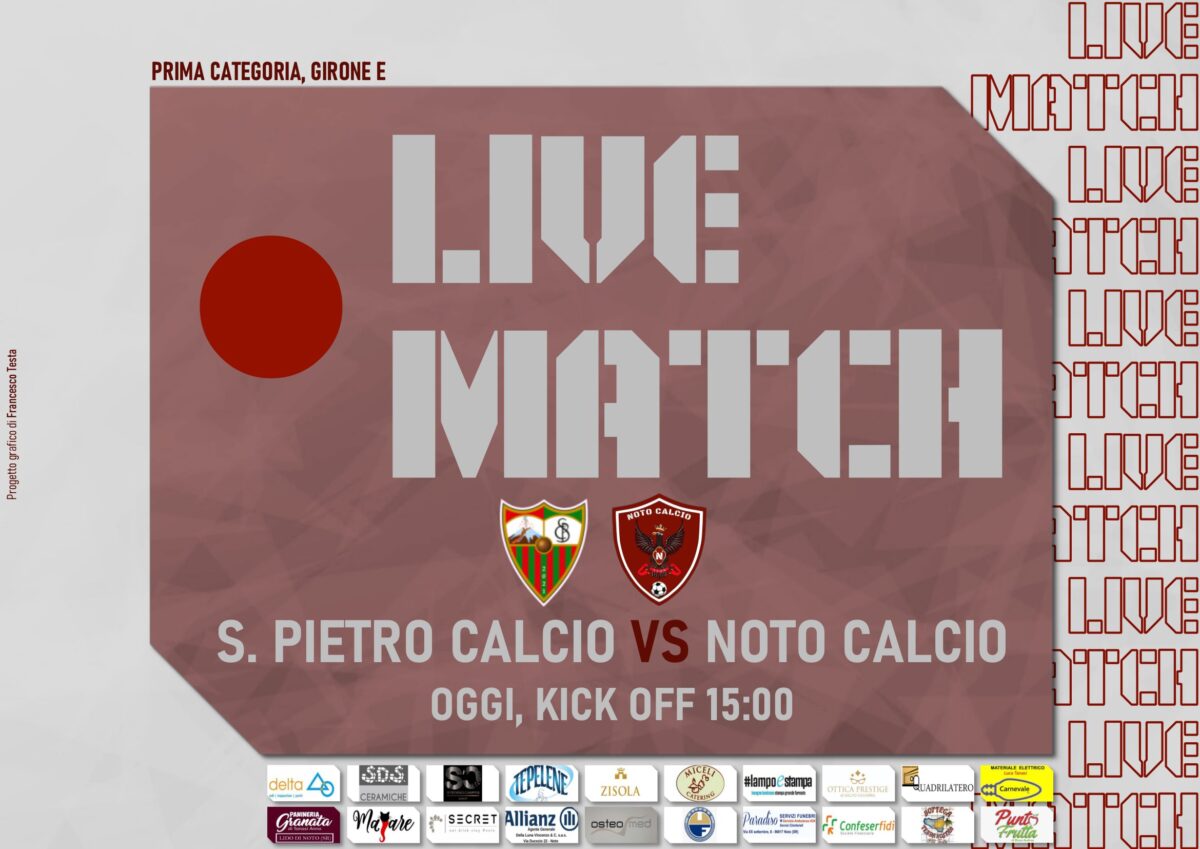 Derby in diretta: San Pietro Calcio contro il Noto.