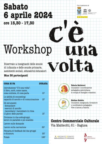 Presentazione libro 'C'è una volta' a Ragusa: incontri con gli autori e workshop gratuito