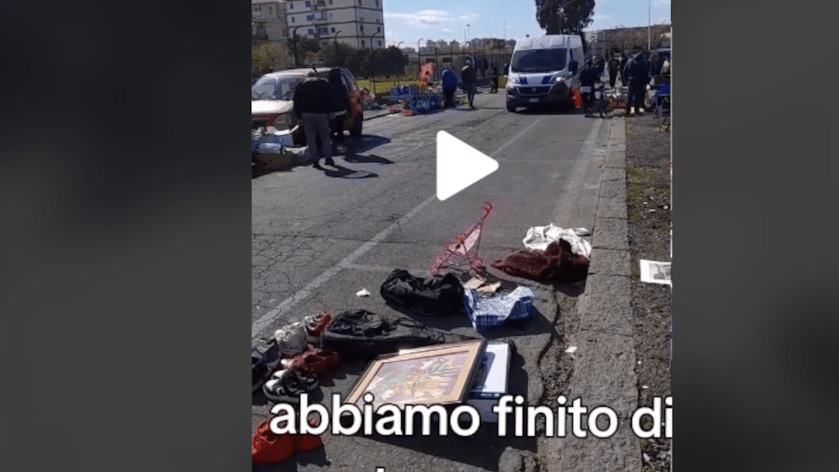 Video Inciviltà Catania Mercatino Pulci Polizia Municipale Carabinieri Tik Tok 1