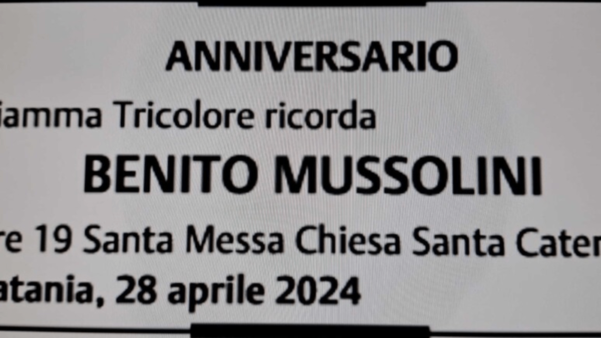 Morte Benito Mussolini Celebrazione Anniversario Messa Catania