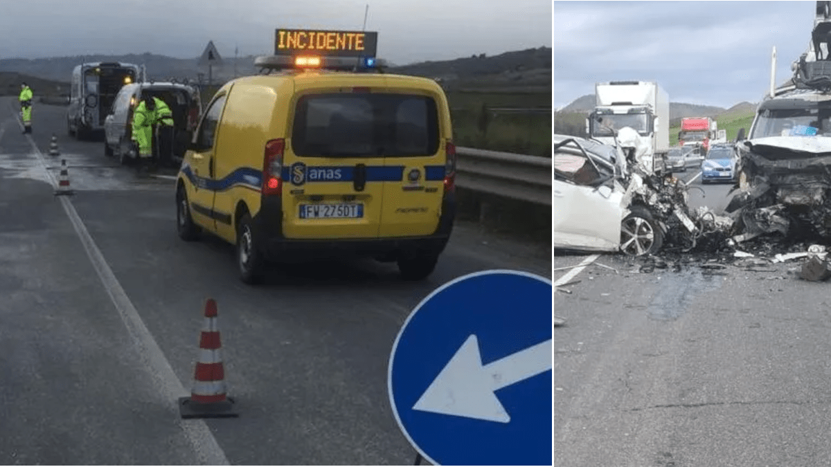 Incidente Stradale Incidente Mortale SS 417 Frontale Auto Caltagirone Ramacca Forze dell’Ordine Carabinieri Polizia 118 Anas Strada Statale