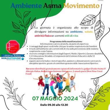 Manifestazione gratuita "Ambiente, Asma, Stili di Vita" a Palermo il 7 Maggio 2024