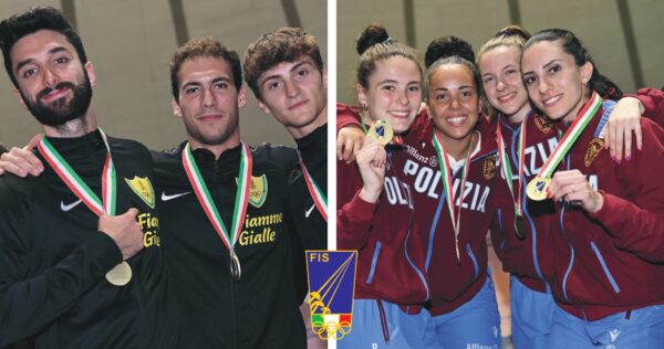 Fiamme Gialle e Fiamme Oro vincono i titoli ai Campionati Italiani Assoluti di Fioretto a Cagliari