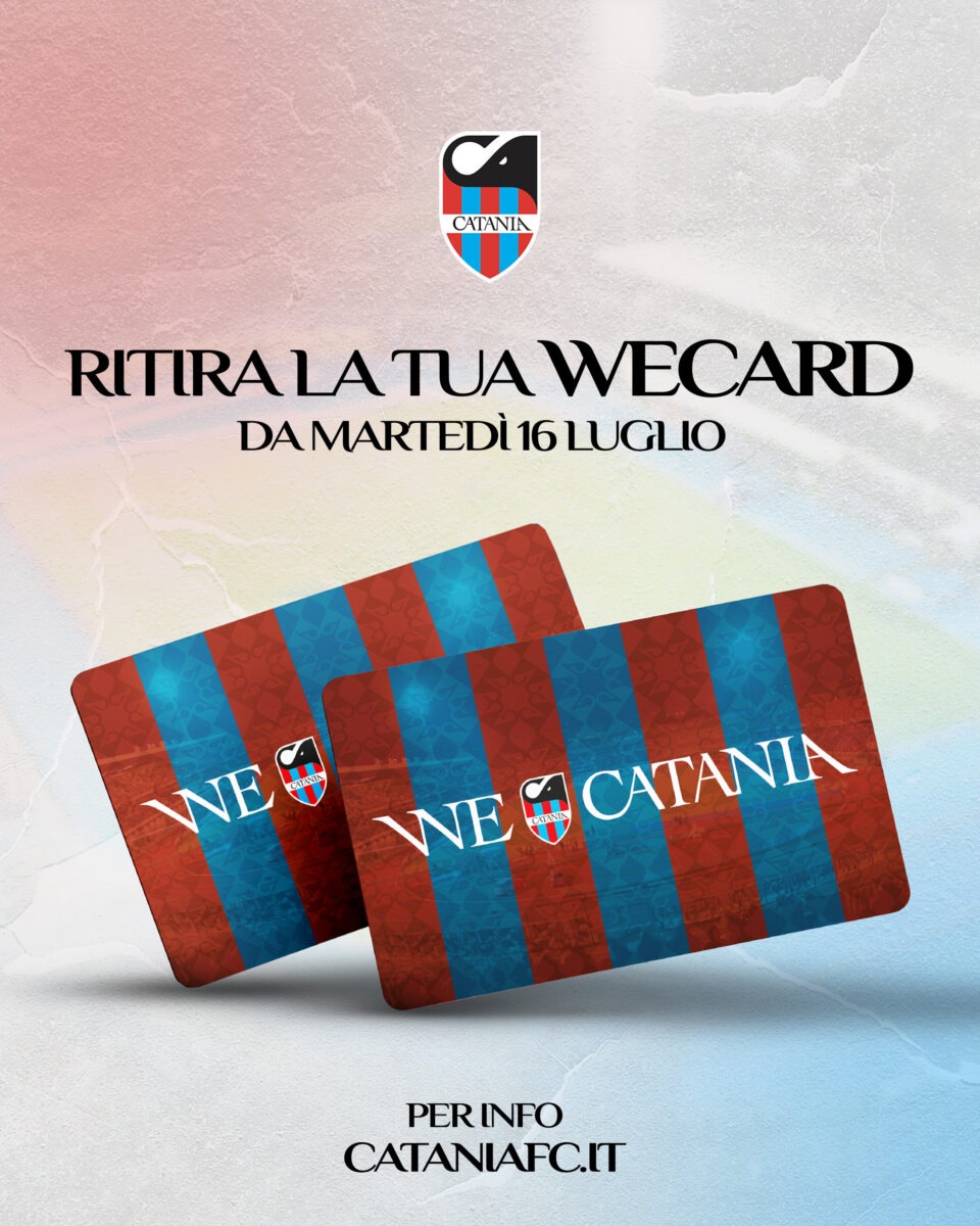 Apertura botteghini per consegna card "We Catania" - Indispensabili per gli abbonati.