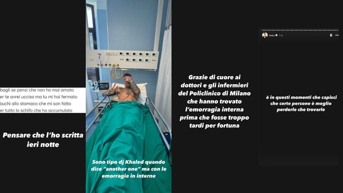 Fedez torna in ospedale per un'emorragia interna, ecco cosa sta succedendo -
