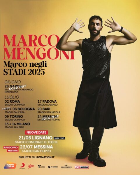 Marco Mengoni sorprende i fan di Messina: secondo concerto il 23 luglio 2025 allo stadio Franco Scoglio!