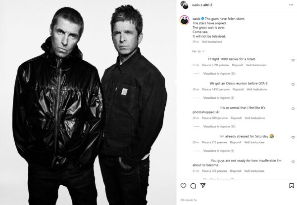 Oasis tornano insieme: I Gallagher presentano il loro attesissimo tour!