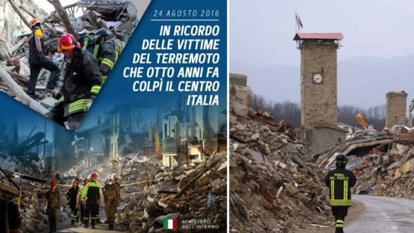 Otto anni fa il potente terremoto che ha scosso Amatrice e il centro Italia