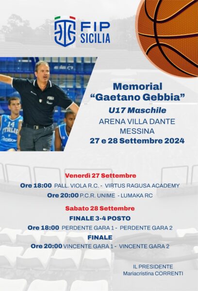 CR Sicilia celebra la memoria di Gaetano Gebbia con un emozionante memorial il 27 e 28 settembre!